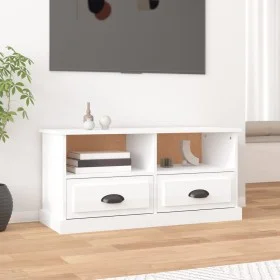 Fernsehmöbel aus weißem glänzendem Sperrholz 93x35,5x45 cm von vidaXL, TV-Möbel - Ref: Foro24-816466, Preis: 57,70 €, Rabatt: %