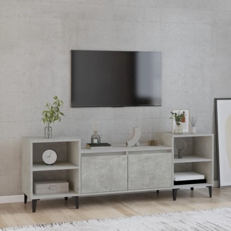 Mueble para TV madera contrachapada gris hormigón 160x35x55 cm en Muebles TV | Comprar online en Foru.es