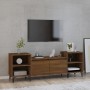 Mueble para TV madera contrachapada marrón roble 160x35x55 cm en Muebles TV | Comprar online en Foru.es