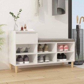 Mueble zapatero madera contrachapada blanco 102x36x60 cm en Zapateros y organizadores de calzado | Comprar online en Foru.es