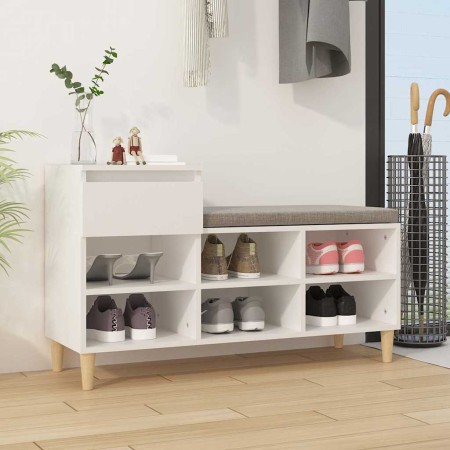Mueble zapatero madera contrachapada blanco 102x36x60 cm en Zapateros y organizadores de calzado | Comprar online en Foru.es