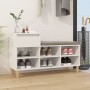 Mueble zapatero madera contrachapada blanco brillo 102x36x60 cm en Zapateros y organizadores de calzado | Comprar online en Foru