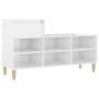 Mueble zapatero madera contrachapada blanco brillo 102x36x60 cm en Zapateros y organizadores de calzado | Comprar online en Foru