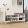 Mueble zapatero madera contrachapada blanco brillo 102x36x60 cm en Zapateros y organizadores de calzado | Comprar online en Foru