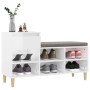 Mueble zapatero madera contrachapada blanco brillo 102x36x60 cm en Zapateros y organizadores de calzado | Comprar online en Foru
