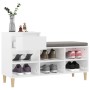 Mueble zapatero madera contrachapada blanco brillo 102x36x60 cm en Zapateros y organizadores de calzado | Comprar online en Foru