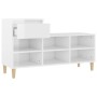 Mueble zapatero madera contrachapada blanco brillo 102x36x60 cm en Zapateros y organizadores de calzado | Comprar online en Foru