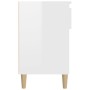 Mueble zapatero madera contrachapada blanco brillo 102x36x60 cm en Zapateros y organizadores de calzado | Comprar online en Foru