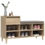 Mueble zapatero madera contrachapada roble Sonoma 102x36x60 cm en Zapateros y organizadores de calzado | Comprar online en Foru.