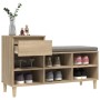 Mueble zapatero madera contrachapada roble Sonoma 102x36x60 cm en Zapateros y organizadores de calzado | Comprar online en Foru.