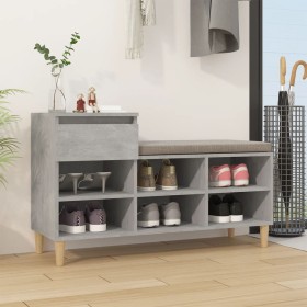 Mueble zapatero madera contrachapada gris hormigón 102x36x60 cm en Zapateros y organizadores de calzado | Comprar online en Foru