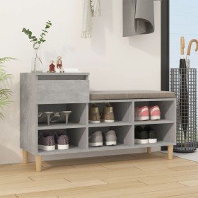Mueble zapatero madera contrachapada gris hormigón 102x36x60 cm en Zapateros y organizadores de calzado | Comprar online en Foru