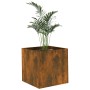 Jardinera de madera contrachapada roble ahumado 40x40x40 cm de vidaXL, Maceteros y jardineras - Ref: Foro24-820499, Precio: 3...