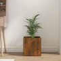 Jardinera de madera contrachapada roble ahumado 40x40x40 cm de vidaXL, Maceteros y jardineras - Ref: Foro24-820499, Precio: 3...