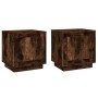 Mesitas noche 2 uds madera contrachapada roble humo 44x35x45 cm de vidaXL, Mesitas de noche - Ref: Foro24-819847, Precio: 57,...