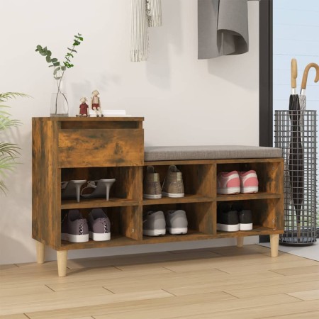Mueble zapatero madera contrachapada roble ahumado 102x36x60 cm en Zapateros y organizadores de calzado | Comprar online en Foru
