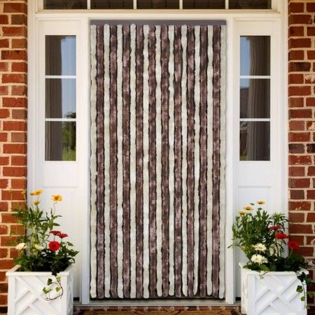 Cortina mosquitera beige y marrón claro chenilla 90x220 cm de vidaXL, Mosquiteras para ventanas - Ref: Foro24-240571, Precio:...