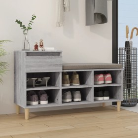 Mueble zapatero madera contrachapada gris Sonoma 102x36x60 cm en Zapateros y organizadores de calzado | Comprar online en Foru.e