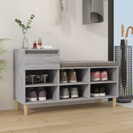 Mueble zapatero madera contrachapada gris Sonoma 102x36x60 cm en Zapateros y organizadores de calzado | Comprar online en Foru.e