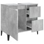 Armario de baño madera contrachapada gris hormigón 65x33x60 cm de vidaXL, Muebles de baño - Ref: Foro24-819832, Precio: 70,88...