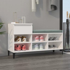 Mueble zapatero madera contrachapada blanco 102x36x60 cm en Zapateros y organizadores de calzado | Comprar online en Foru.es