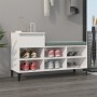 Mueble zapatero madera contrachapada blanco brillo 102x36x60 cm en Zapateros y organizadores de calzado | Comprar online en Foru