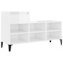 Mueble zapatero madera contrachapada blanco brillo 102x36x60 cm en Zapateros y organizadores de calzado | Comprar online en Foru