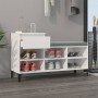 Mueble zapatero madera contrachapada blanco brillo 102x36x60 cm en Zapateros y organizadores de calzado | Comprar online en Foru