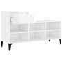 Mueble zapatero madera contrachapada blanco brillo 102x36x60 cm en Zapateros y organizadores de calzado | Comprar online en Foru