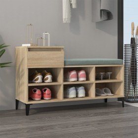 Mueble zapatero madera contrachapada roble Sonoma 102x36x60 cm en Zapateros y organizadores de calzado | Comprar online en Foru.