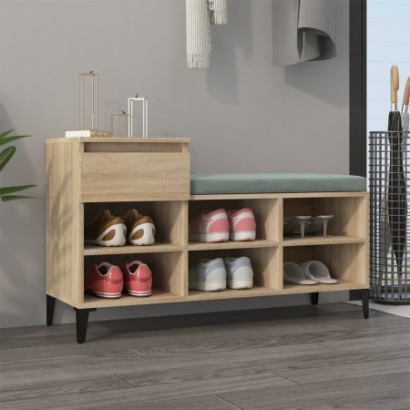 Mueble zapatero madera contrachapada roble Sonoma 102x36x60 cm en Zapateros y organizadores de calzado | Comprar online en Foru.