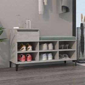 Mueble zapatero madera contrachapada gris hormigón 102x36x60 cm en Zapateros y organizadores de calzado | Comprar online en Foru