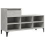 Mueble zapatero madera contrachapada gris hormigón 102x36x60 cm en Zapateros y organizadores de calzado | Comprar online en Foru