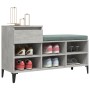 Mueble zapatero madera contrachapada gris hormigón 102x36x60 cm en Zapateros y organizadores de calzado | Comprar online en Foru