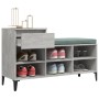 Mueble zapatero madera contrachapada gris hormigón 102x36x60 cm en Zapateros y organizadores de calzado | Comprar online en Foru