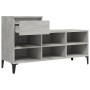 Mueble zapatero madera contrachapada gris hormigón 102x36x60 cm en Zapateros y organizadores de calzado | Comprar online en Foru