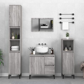 Armario de baño madera contrachapada gris Sonoma 30x30x100 cm de vidaXL, Muebles de baño - Ref: Foro24-819818, Precio: 49,68 ...