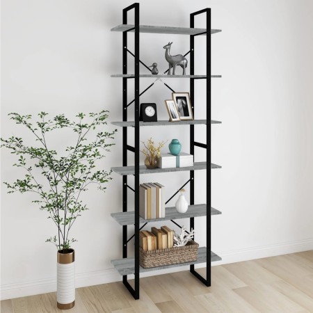 Estantería alta madera contrachapada gris Sonoma 80x30x210 cm en Librerías y estanterías | Comprar online en Foru.es