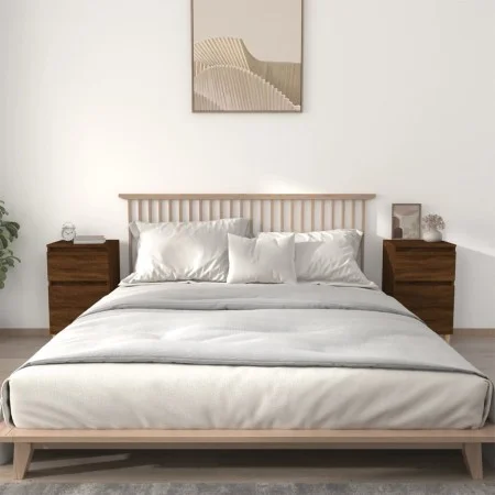 Mesitas de noche 2 uds color roble marrón 40x35x70 cm de vidaXL, Mesitas de noche - Ref: Foro24-819707, Precio: 78,77 €, Desc...