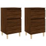 Mesitas de noche 2 uds color roble marrón 40x35x70 cm de vidaXL, Mesitas de noche - Ref: Foro24-819707, Precio: 79,73 €, Desc...