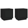 Mesitas de noche 2 uds madera contrachapada negro 44x35x45 cm de vidaXL, Mesitas de noche - Ref: Foro24-819839, Precio: 59,63...