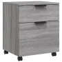 Sonoma gray plywood wheels filing cabinet 45x38x54 cm by vidaXL, Filing cabinets - Ref: Foro24-817136, Price: 41,48 €, Discou...