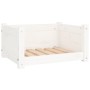 Cama para perros blanca 55,5x45,5x28 cm madera maciza de pino en Camas para perros | Comprar online en Foru.es