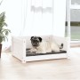 Cama para perros blanca 65,5x50,5x28 cm madera maciza de pino en Camas para perros | Comprar online en Foru.es