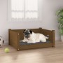 Cama para perros madera maciza pino marrón miel 65,5x50,5x28 cm en Camas para perros | Comprar online en Foru.es