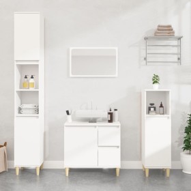 Armario de baño madera contrachapada blanco 30x30x190 cm de vidaXL, Tocadores de baño - Ref: Foro24-819788, Precio: 92,64 €, ...