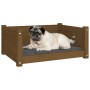 Cama para perros madera maciza pino marrón miel 65,5x50,5x28 cm en Camas para perros | Comprar online en Foru.es