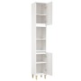 Armario de baño madera contrachapada blanco 30x30x190 cm de vidaXL, Tocadores de baño - Ref: Foro24-819788, Precio: 92,64 €, ...