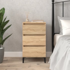 Mesita de noche madera contrachapada roble sonoma 40x35x70 cm de vidaXL, Mesitas de noche - Ref: Foro24-819671, Precio: 62,97...