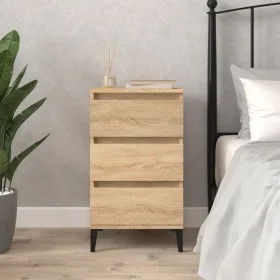 Mesita de noche madera contrachapada roble sonoma 40x35x70 cm de vidaXL, Mesitas de noche - Ref: Foro24-819671, Precio: 61,93...